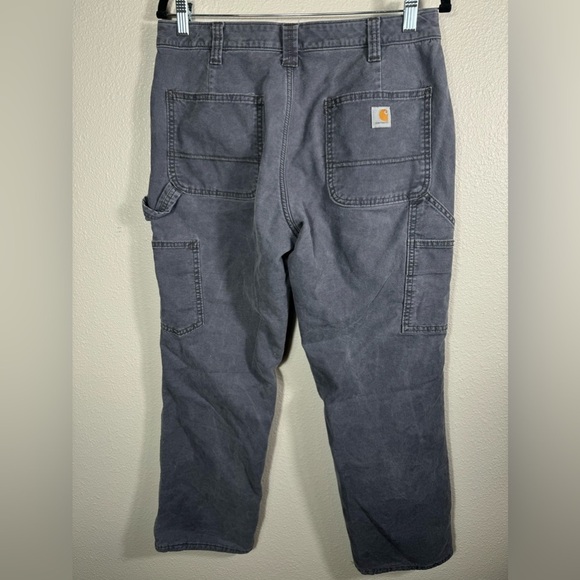 Carhartt Fleece Lined Original Fit 102213 Carpenter Gray Pants Size 10 Short - Picture 8 of 14